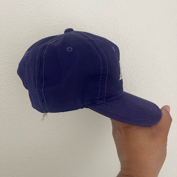 Vintage 90s Los Angeles Lakers G-Cap Snapback Hat Purple - Picture 2 of 7